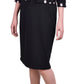 Conjunto de vestido feminino de duas peças com manga 3/4 da NY Collection, preto, tamanho 10