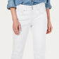 Calça jeans capri feminina estilo &amp; co com punho alto, branca, tamanho 6