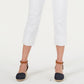 Calça jeans capri feminina estilo &amp; co com punho alto, branca, tamanho 6