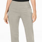 Calça feminina com controle de barriga JM Collection, marrom, tamanho pequeno