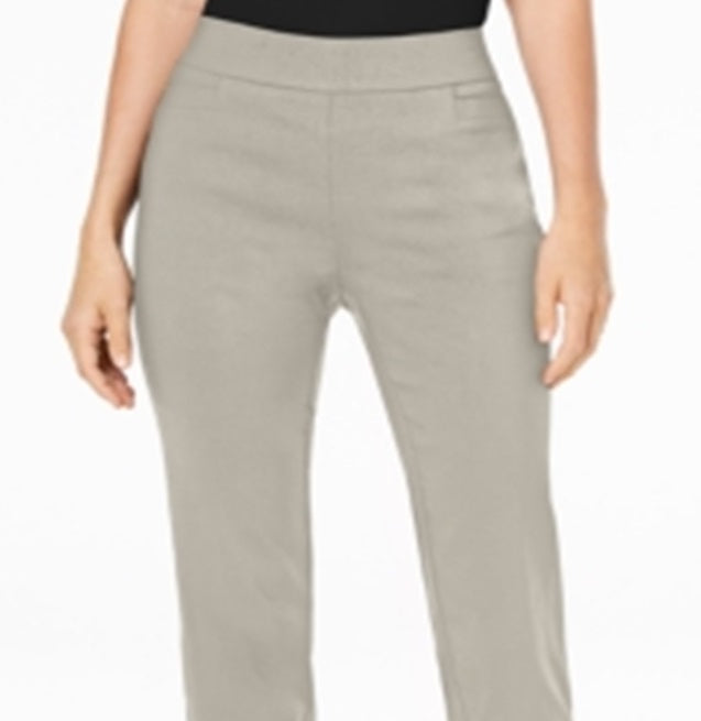 Calça feminina com controle de barriga JM Collection, marrom, tamanho pequeno