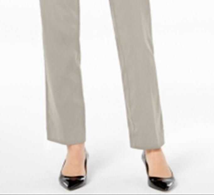 Calça feminina com controle de barriga JM Collection, marrom, tamanho pequeno