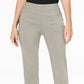Calça feminina com controle de barriga JM Collection, marrom, tamanho pequeno