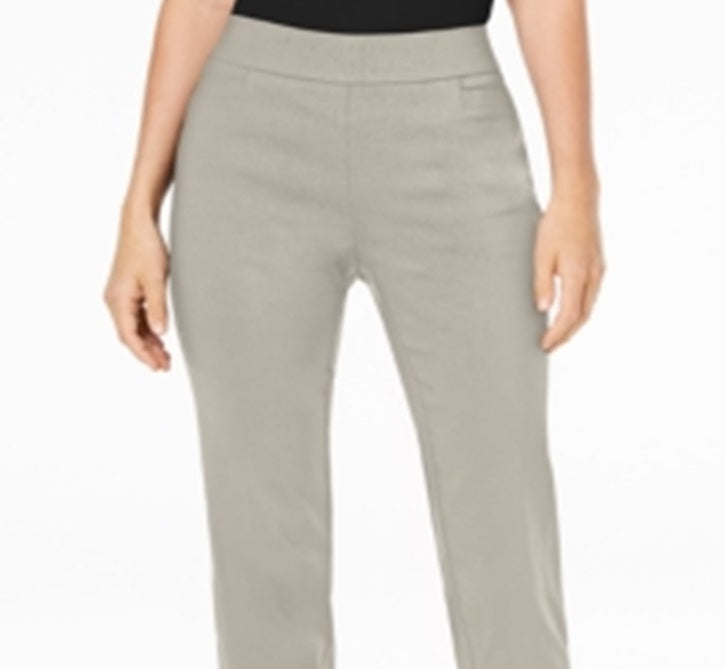 Calça feminina com controle de barriga JM Collection, marrom, tamanho pequeno