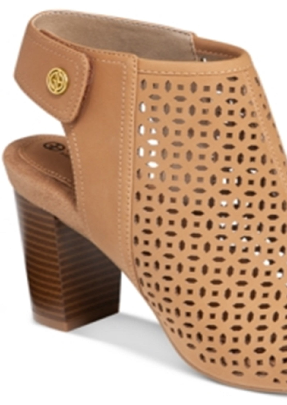 Giani Bernini Plataforma Feminina com Suporte de Arco Perfurado Josieyy Salto Bloco com Biqueira Amêndoa Shootie Marrom Tamanho 11 M