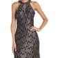 Vestido de festa feminino Nightway com decote em V e renda brilhante, preto, tamanho 12