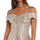 Vestido feminino Nightway metálico ombro a ombro marrom tamanho 4 pequeno
