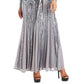 Vestido Godet Embelezado Feminino R &amp; M Richards Prata Tamanho 12