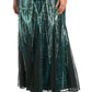 Vestido longo feminino com lantejoulas e contas, verde, tamanho 16W, da R&amp;M Richards