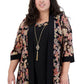 R &amp; M Richards Jaqueta e vestido estampados femininos, 2 peças, preto, tamanho 16W