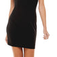 Vestido justo feminino City Studios, de malha, com mangas franzidas, preto, tamanho 15