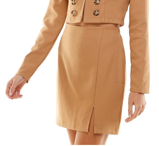 Conjunto de blazer e saia Kingston Junior, 2 peças, marrom, tamanho grande