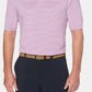Camisa polo masculina listrada de manga curta PGA Tour, roxa, tamanho XX-G