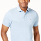 Tommy Hilfiger Polo Custom Fit Masculino Azul Tamanho Grande