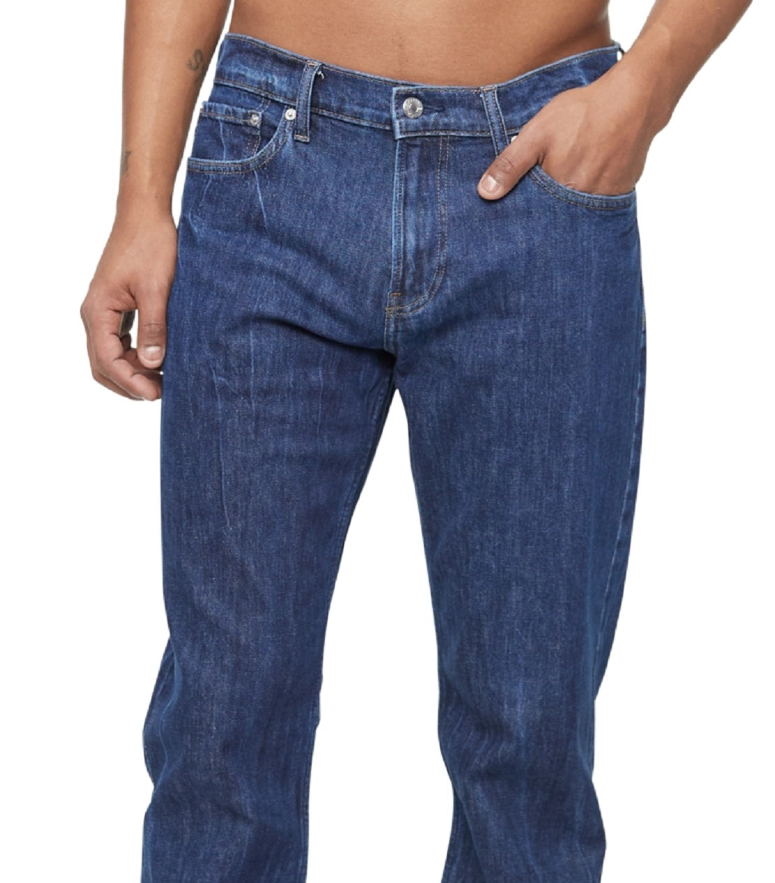 Calça Jeans Calvin Klein Masculina Straight Fit Stretch Azul Tamanho 31X30