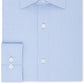 Camisa social masculina Michael Kors Regular Fit Airsoft sem passar a ferro, azul, tamanho 16,5 x 32 x 33