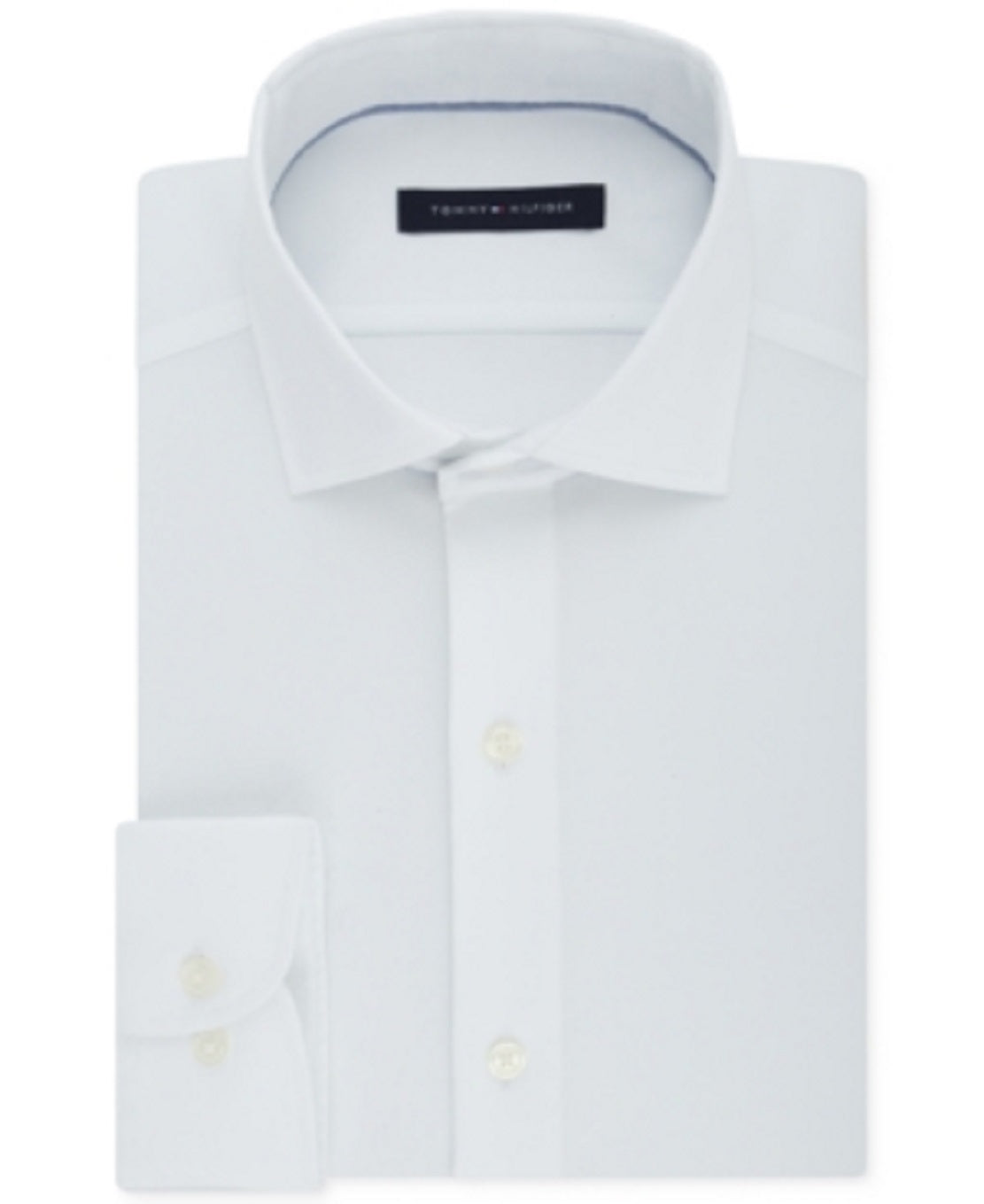 Camisa social masculina Tommy Hilfiger Classic Regular Fit, sem passar, elástica, tamanho 17x32-33, branca