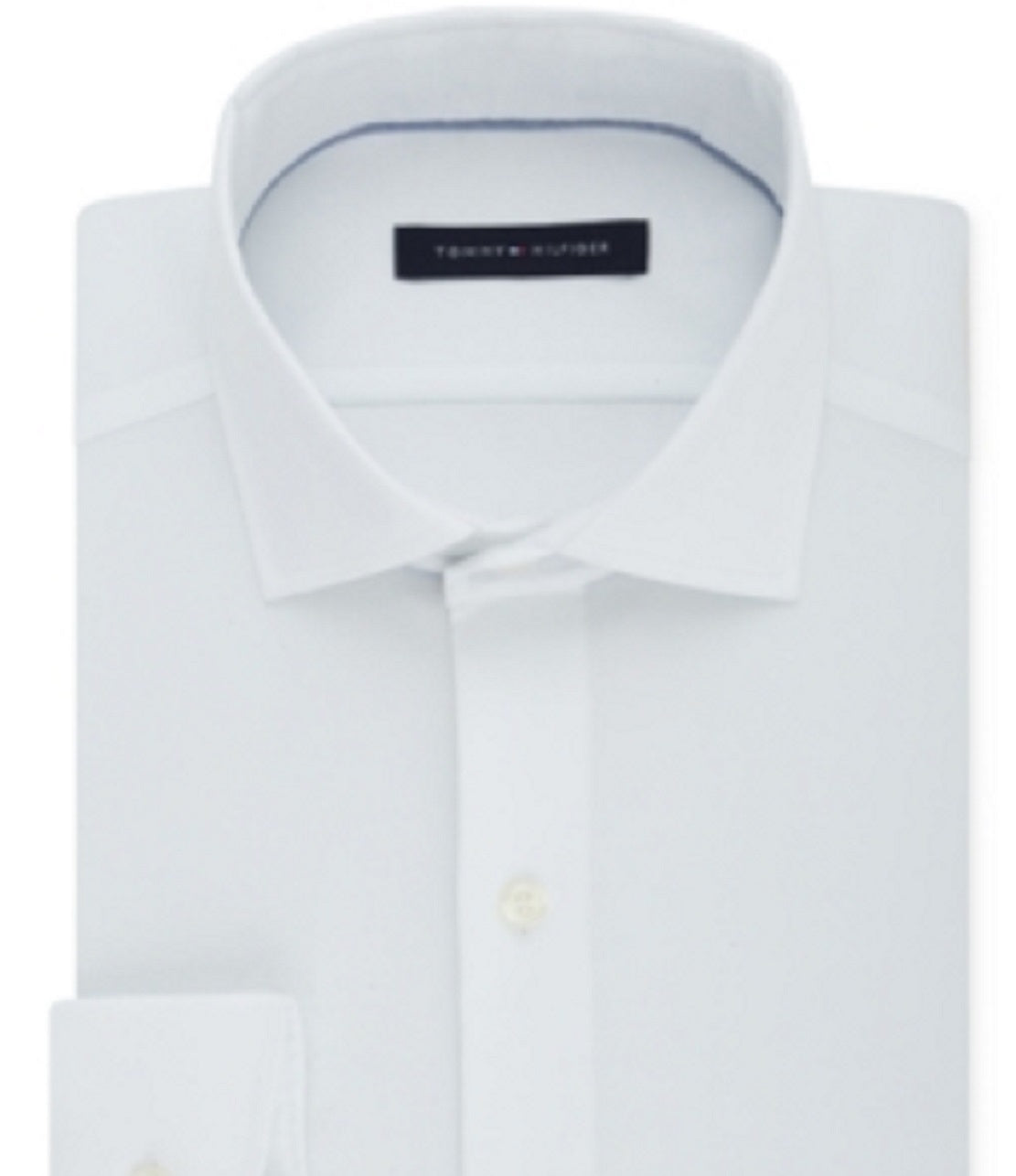 Camisa social masculina Tommy Hilfiger Classic Regular Fit, sem passar, elástica, tamanho 17x32-33, branca