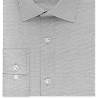 Camisa social masculina Michael Kors Slim Fit Airsoft Performance sem passar a ferro, cinza, tamanho 17 x 34 x 35