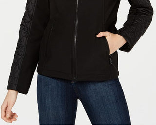 Jaqueta com capuz Sebby Junior's Mixed Media, preta, tamanho X-S