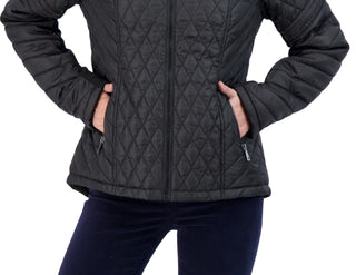 Capa de chuva acolchoada com capuz Sebby Junior, preta, tamanho pequeno