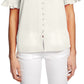 Blusa feminina CeCe com mangas franzidas, marrom, tamanho grande