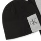 Conjunto de cachecol e gorro com logotipo Calvin Klein masculino, preto, tamanho regular