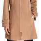 Casaco feminino Michael Kors com capuz e gola entalhada, marrom, tamanho XX-S