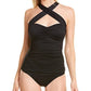 Maiô feminino La Blanca Island Goddess conversível, top tankini, preto, tamanho 10