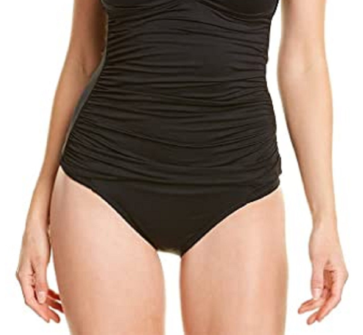 Maiô feminino La Blanca Island Goddess conversível, top tankini, preto, tamanho 10