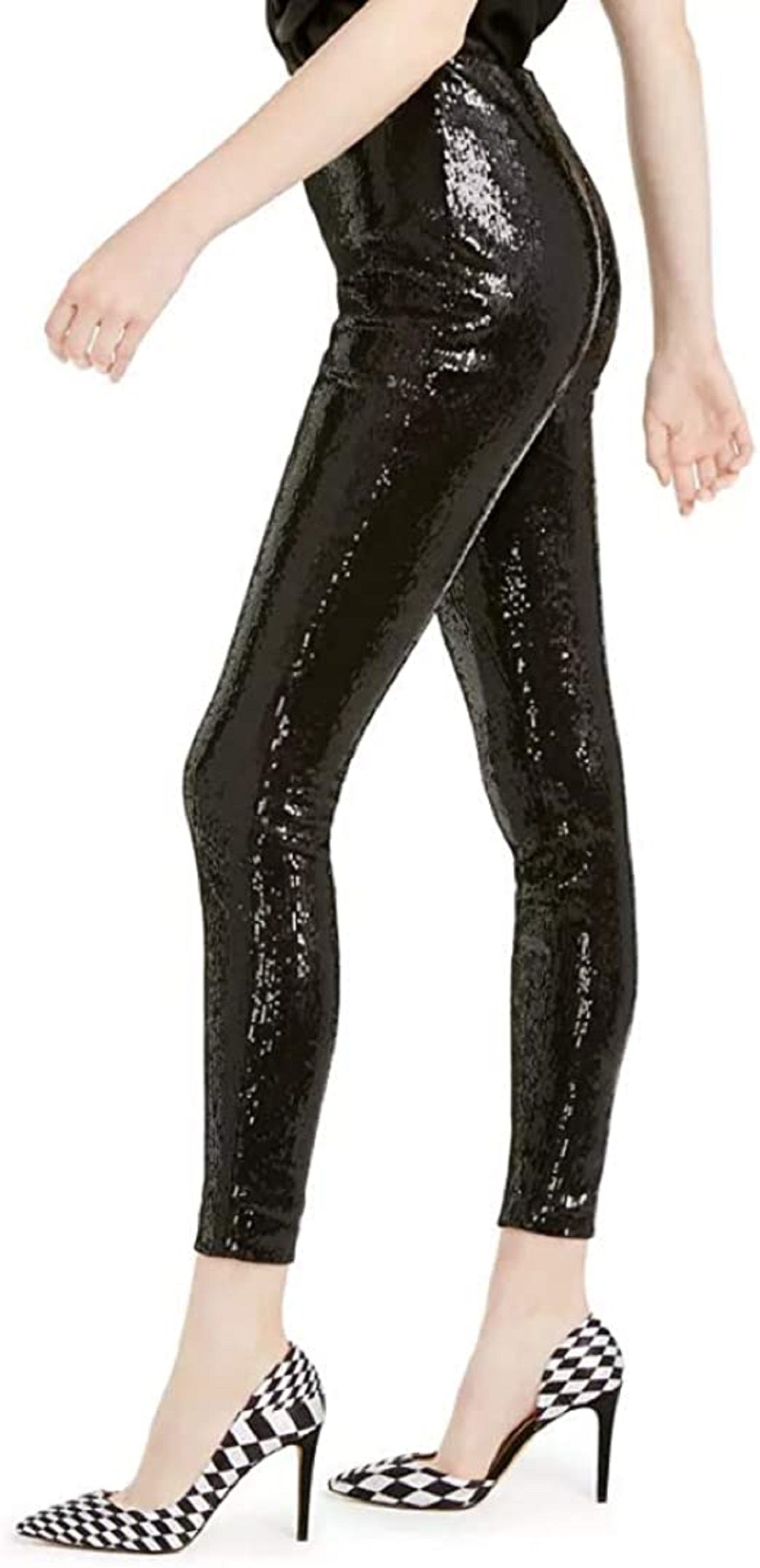 Calça skinny feminina com lantejoulas da INC International Concepts, preta, tamanho XX-G