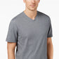 Camiseta masculina Tasso Elba, gola V, manga curta, cinza, tamanho médio