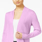 Cardigan feminino JM Collection com frente aberta, roxo, tamanho pequeno
