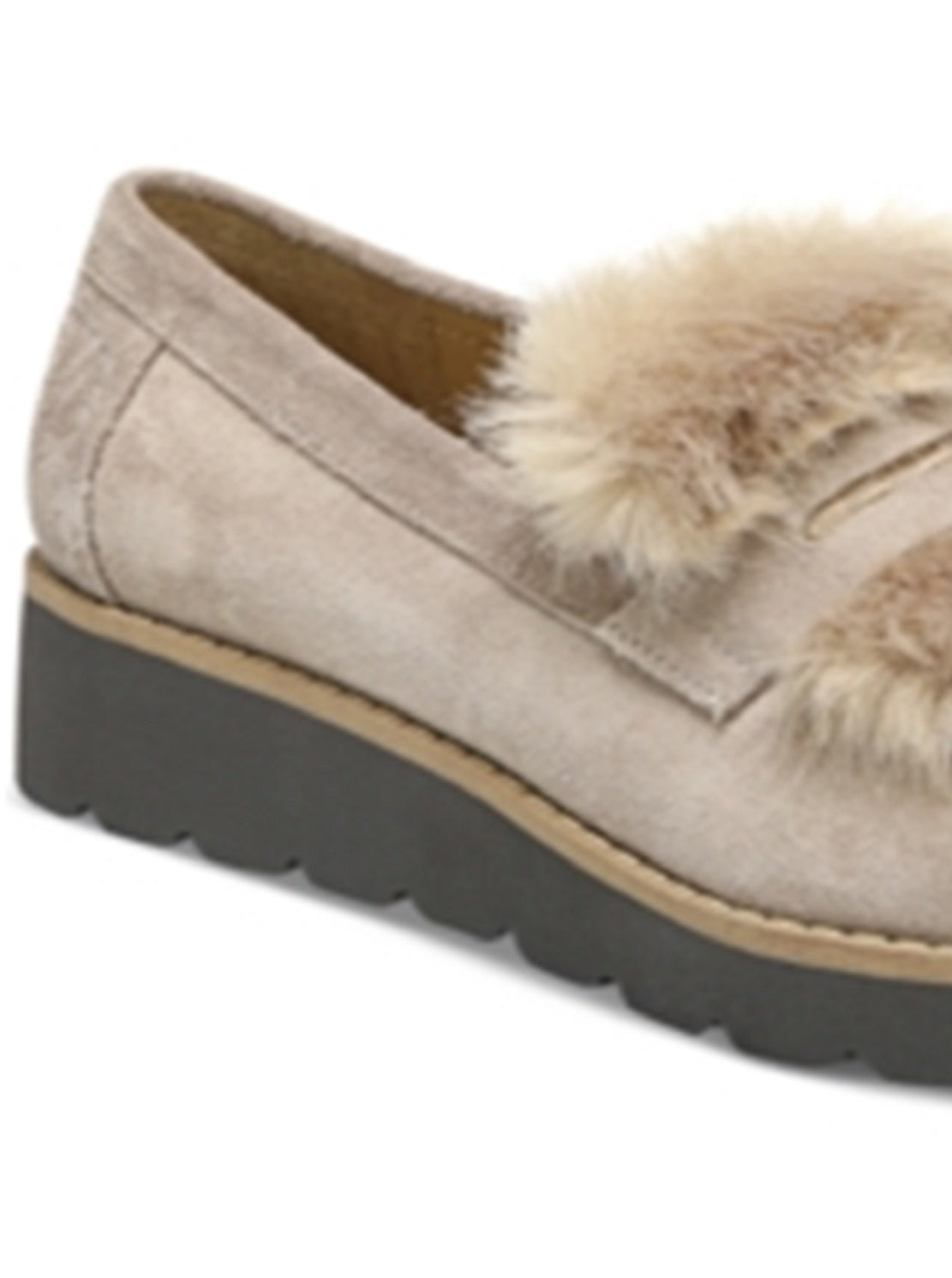 Franco Sarto Harriet Wedge Loafers Femininos Bege Tamanho 7,5 M