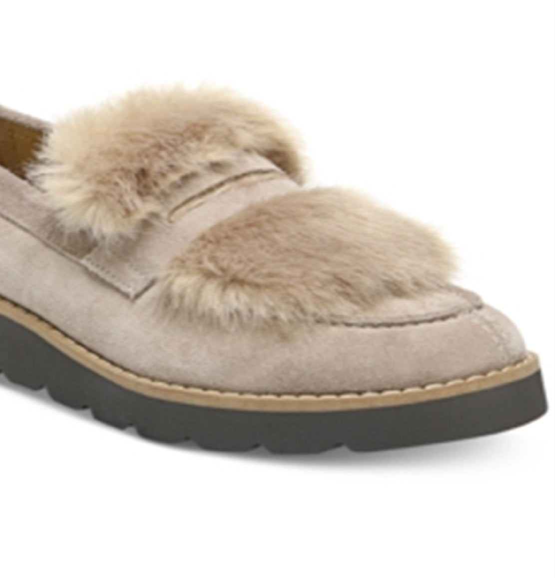 Franco Sarto Harriet Wedge Loafers Femininos Bege Tamanho 7,5 M