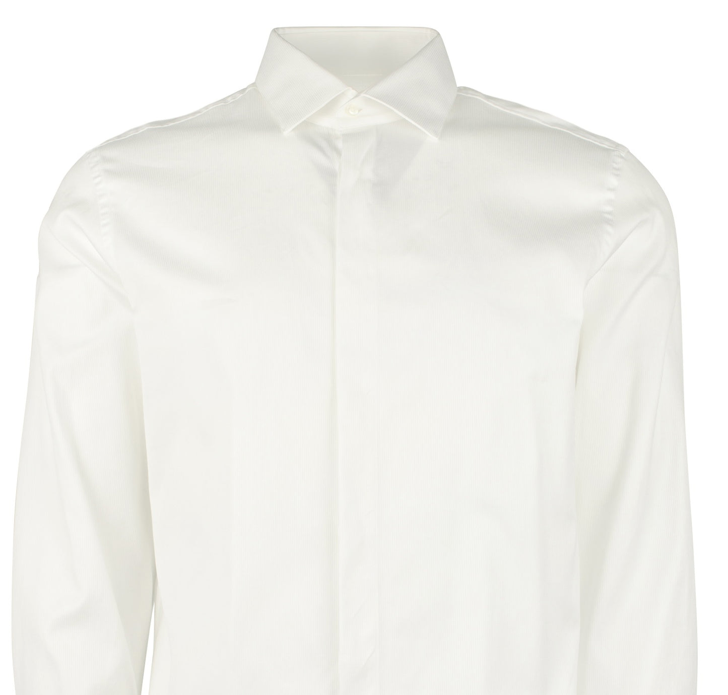 Camisa smoking masculina Hugo Boss Myron Sharp Fit, branca, tamanho 16,5