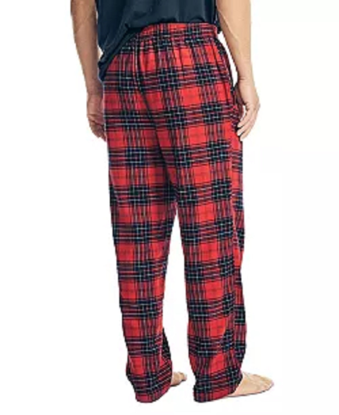 Conjunto de 2 peças de camiseta lisa clássica e calça de pijama de flanela xadrez masculina Nautica, tamanho azul médio