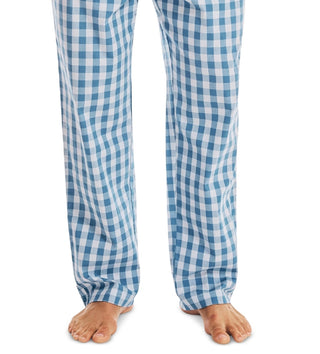 Calça de pijama popeline xadrez masculina Nautica, azul, tamanho extragrande