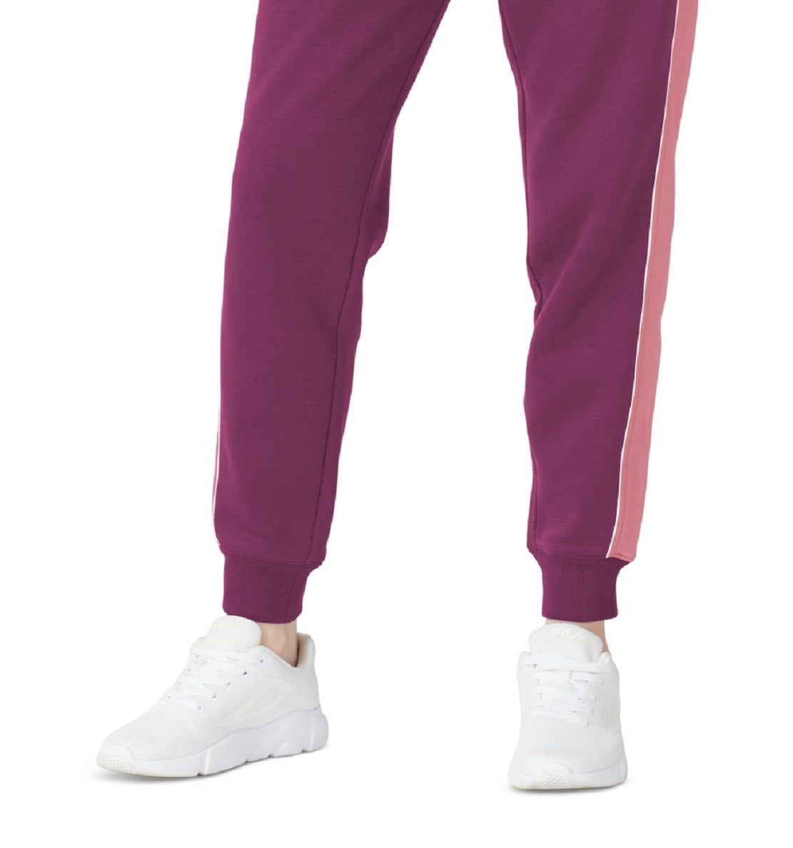 Calça jogger feminina Fila Vigor Mid Rise Colorblocked Fleece Roxa