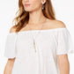 Blusa feminina manga curta estilo &amp; co, branca, tamanho GG