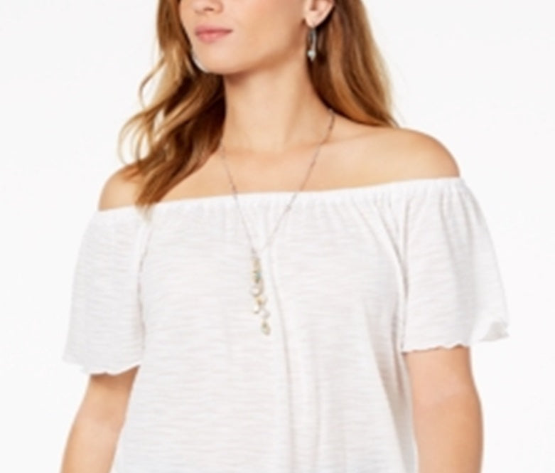 Blusa feminina manga curta estilo &amp; co, branca, tamanho GG