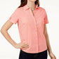 Camisa feminina Karen Scott de algodão com ilhós, rosa, tamanho pequeno médio