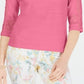 Top de crochê feminino Charter Club com detalhes rosa, tamanho extragrande