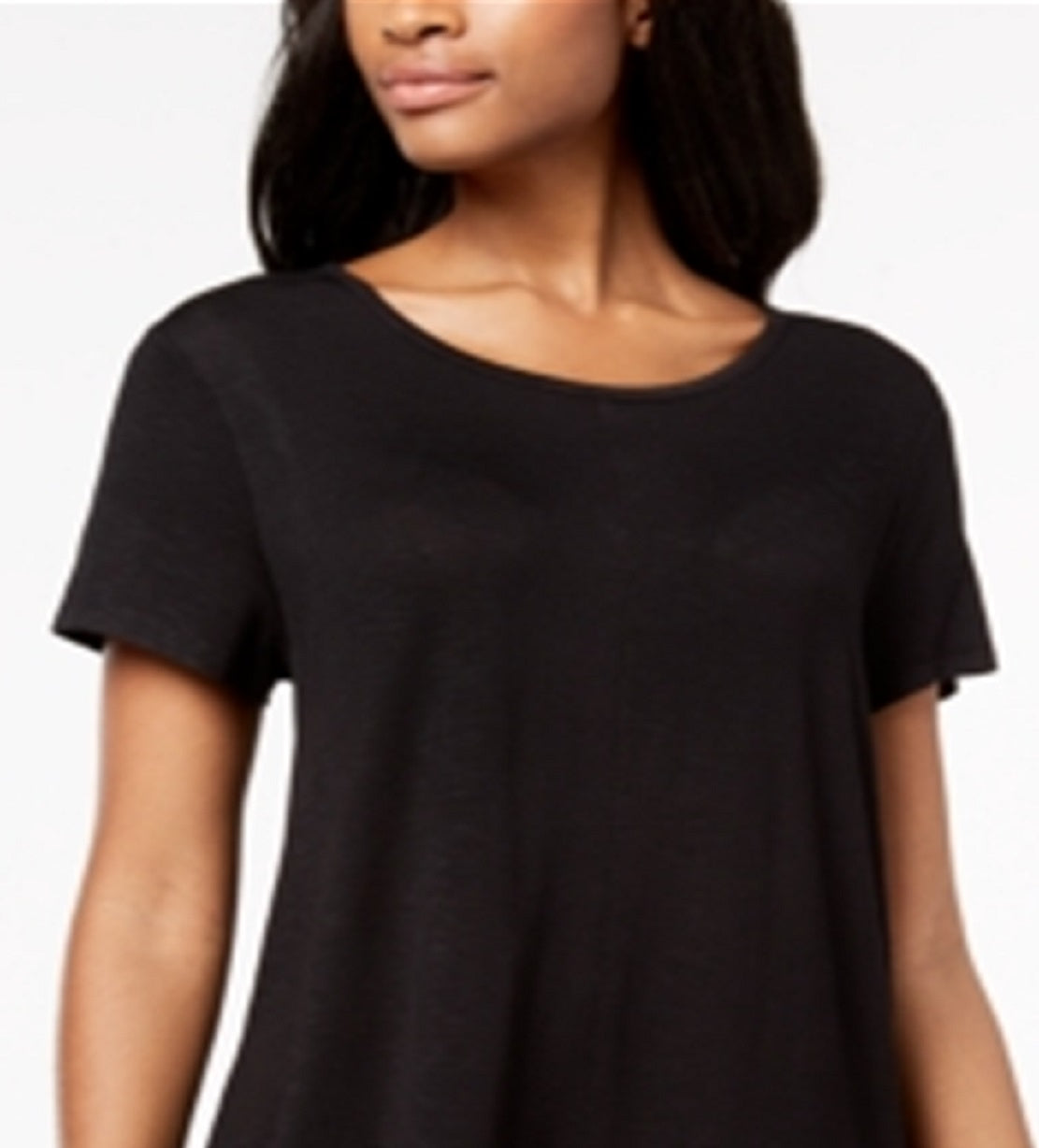 Blusa feminina com babados e bainha, preta, tamanho X-S