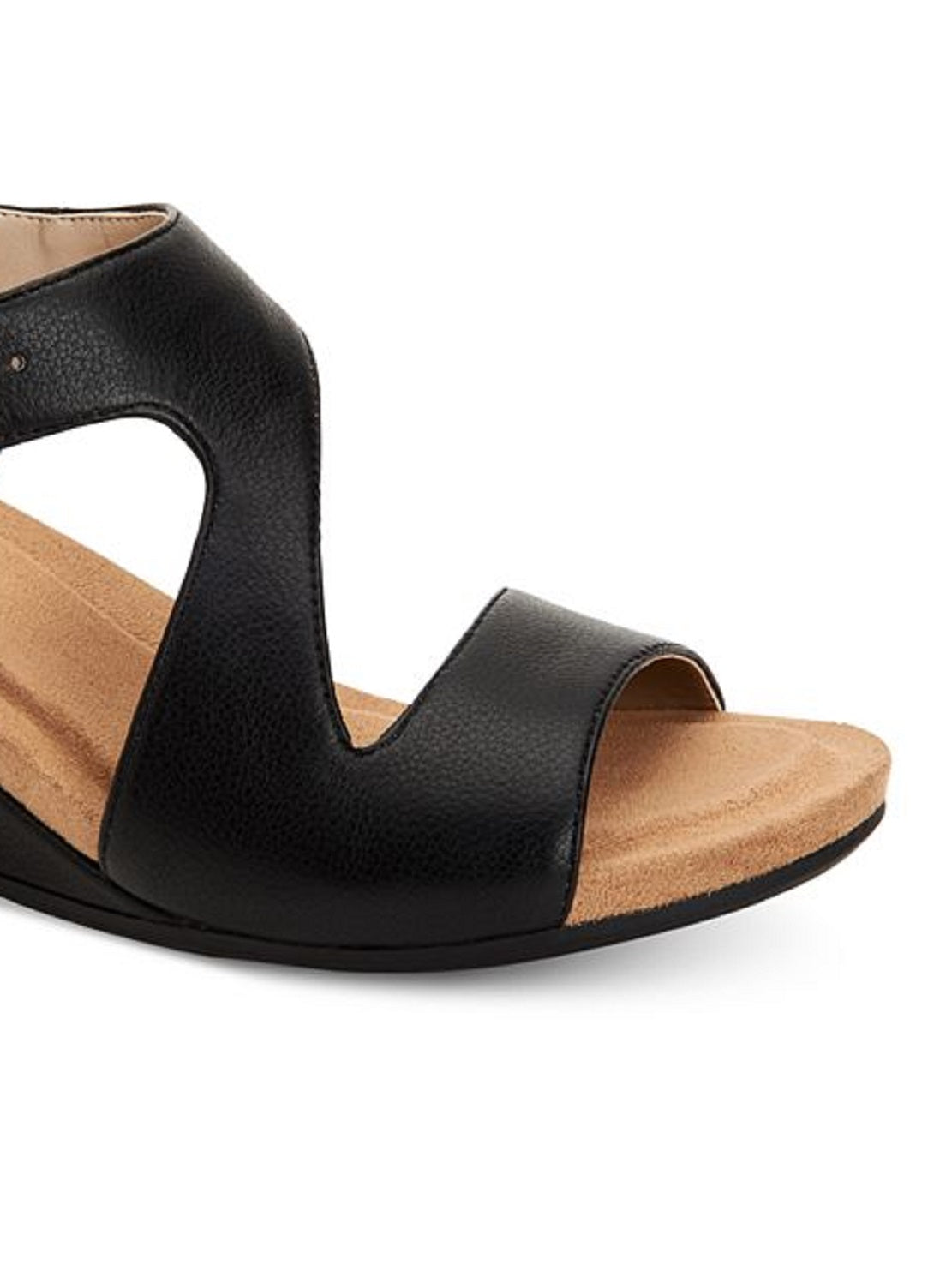 Sandálias femininas Giani Bernini Belinaa com bico aberto, casuais, pretas, tamanho 7,5 M