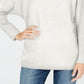 Suéter de malha canelada com manga dolman feminino INC International Concepts, branco, tamanho XX-grande