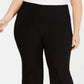 Calça feminina casual flare de cintura média, perna larga, preta, tamanho 20W, da INC International Concepts