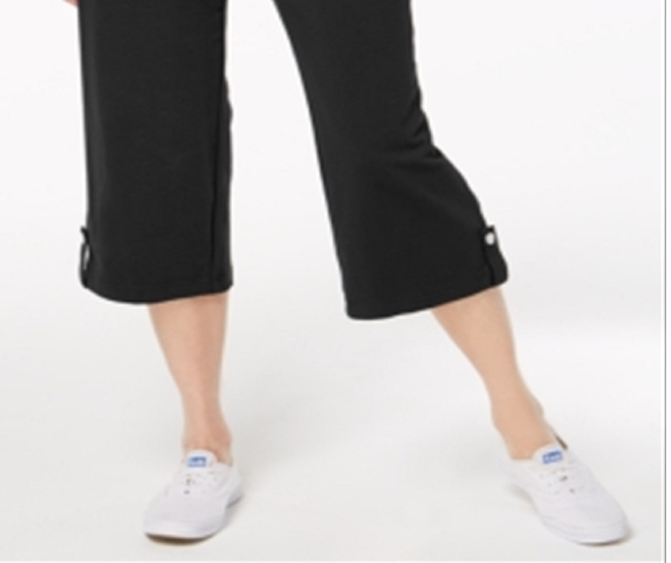 Calça Capri Karen Scott Feminina French Terry com Cordão, Preta, Tamanho P