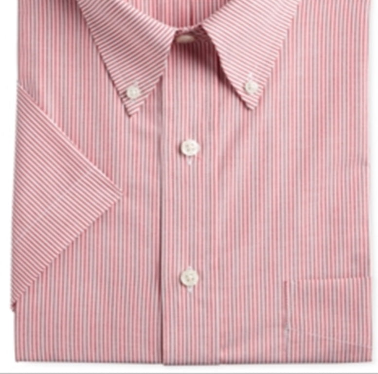 Camisa de desempenho listrada masculina Club Room, vermelha, tamanho 18