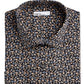 Camisa masculina Bar III Slim Fit com botões florais, preta, tamanho P